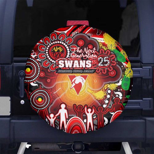 NAIDOC Week 2025 Swans Football Spare Tire Cover Aboriginal Dot Painting