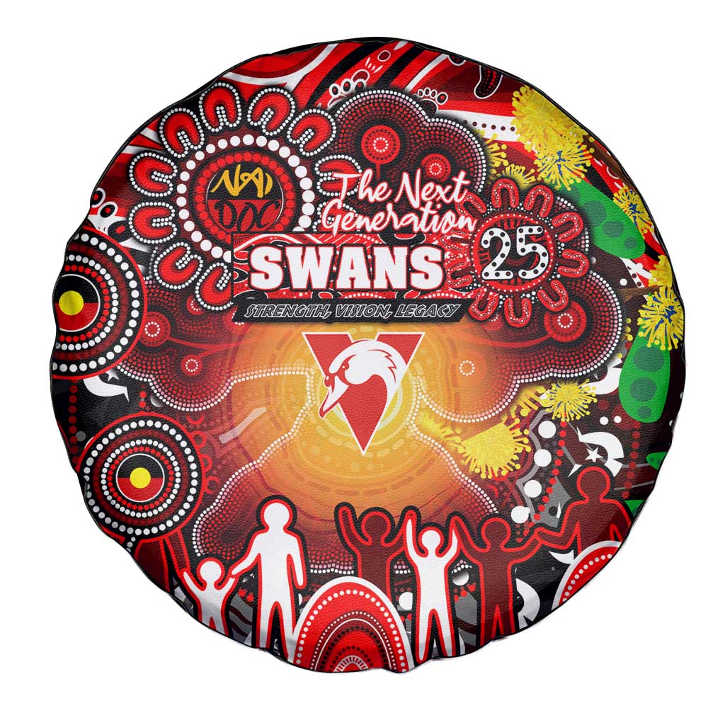 NAIDOC Week 2025 Swans Football Spare Tire Cover Aboriginal Dot Painting