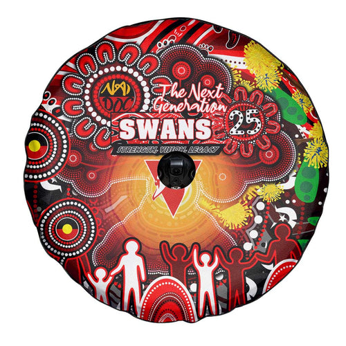 NAIDOC Week 2025 Swans Football Spare Tire Cover Aboriginal Dot Painting