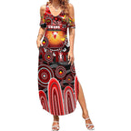 Personalised NAIDOC Week 2025 Swans Football Summer Maxi Dress Aboriginal Dot Painting