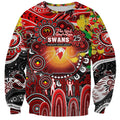 Personalised NAIDOC Week 2025 Swans Football Sweatshirt Aboriginal Dot Painting