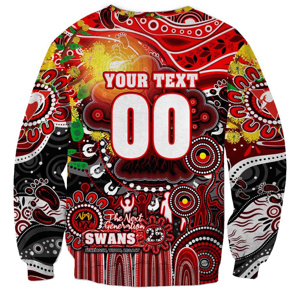 Personalised NAIDOC Week 2025 Swans Football Sweatshirt Aboriginal Dot Painting