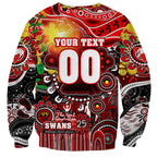 Personalised NAIDOC Week 2025 Swans Football Sweatshirt Aboriginal Dot Painting