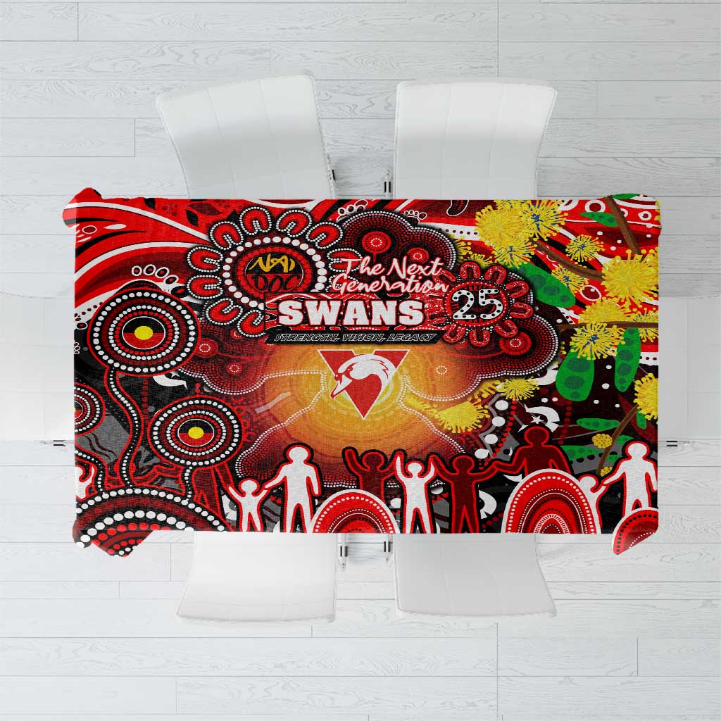 NAIDOC Week 2025 Swans Football Tablecloth Aboriginal Dot Painting