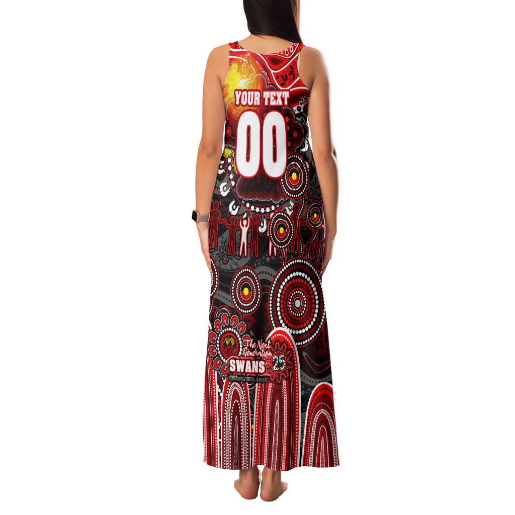 Personalised NAIDOC Week 2025 Swans Football Tank Maxi Dress Aboriginal Dot Painting
