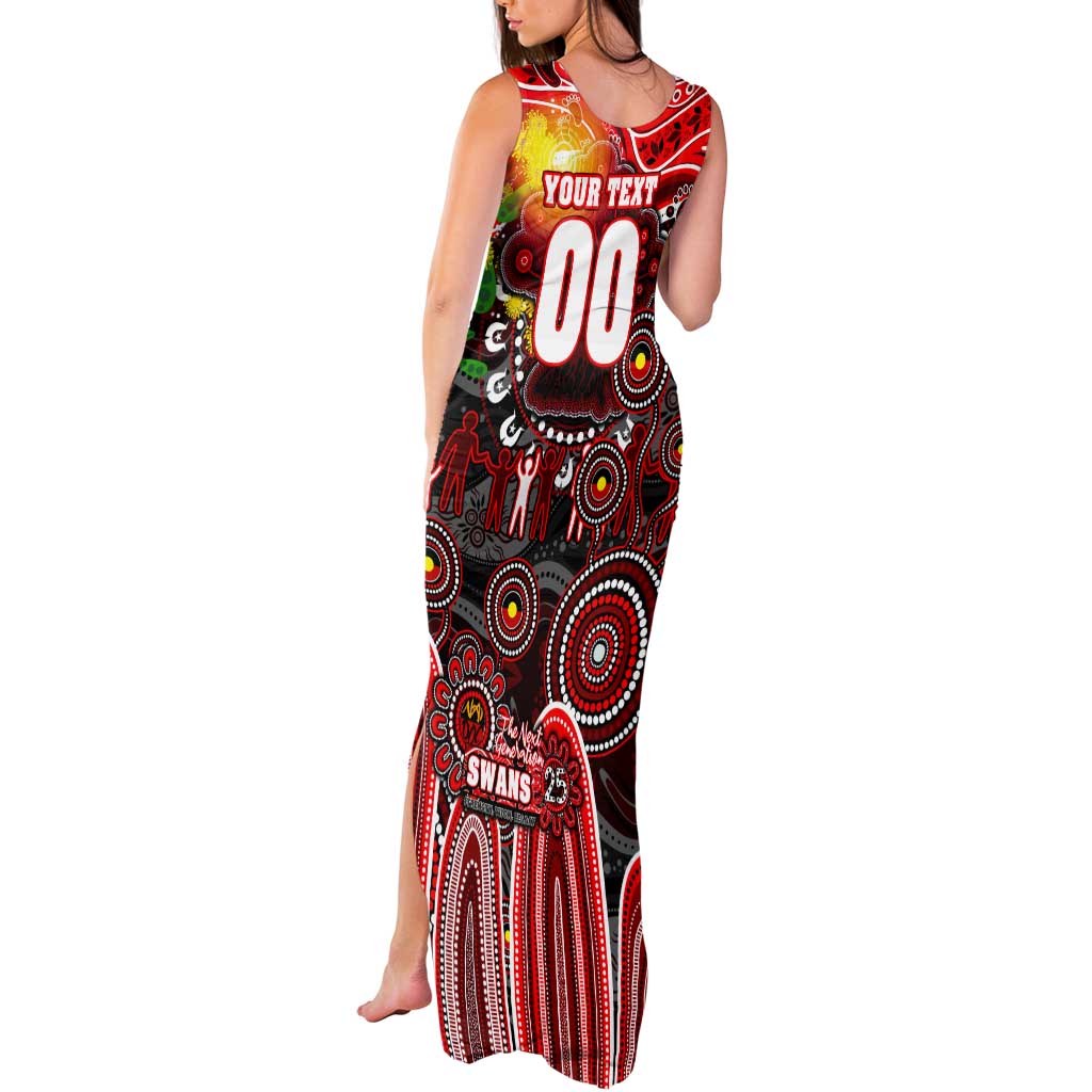 Personalised NAIDOC Week 2025 Swans Football Tank Maxi Dress Aboriginal Dot Painting
