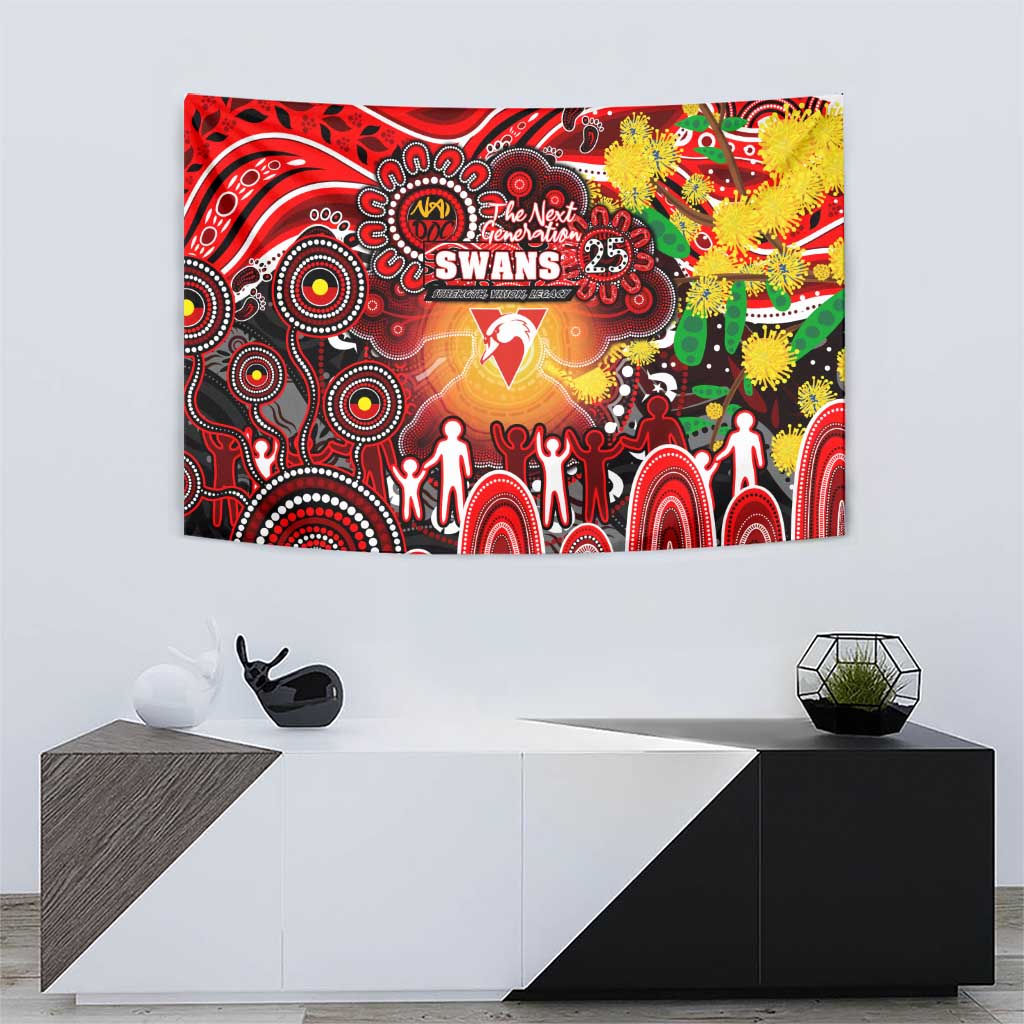 NAIDOC Week 2025 Swans Football Tapestry Aboriginal Dot Painting