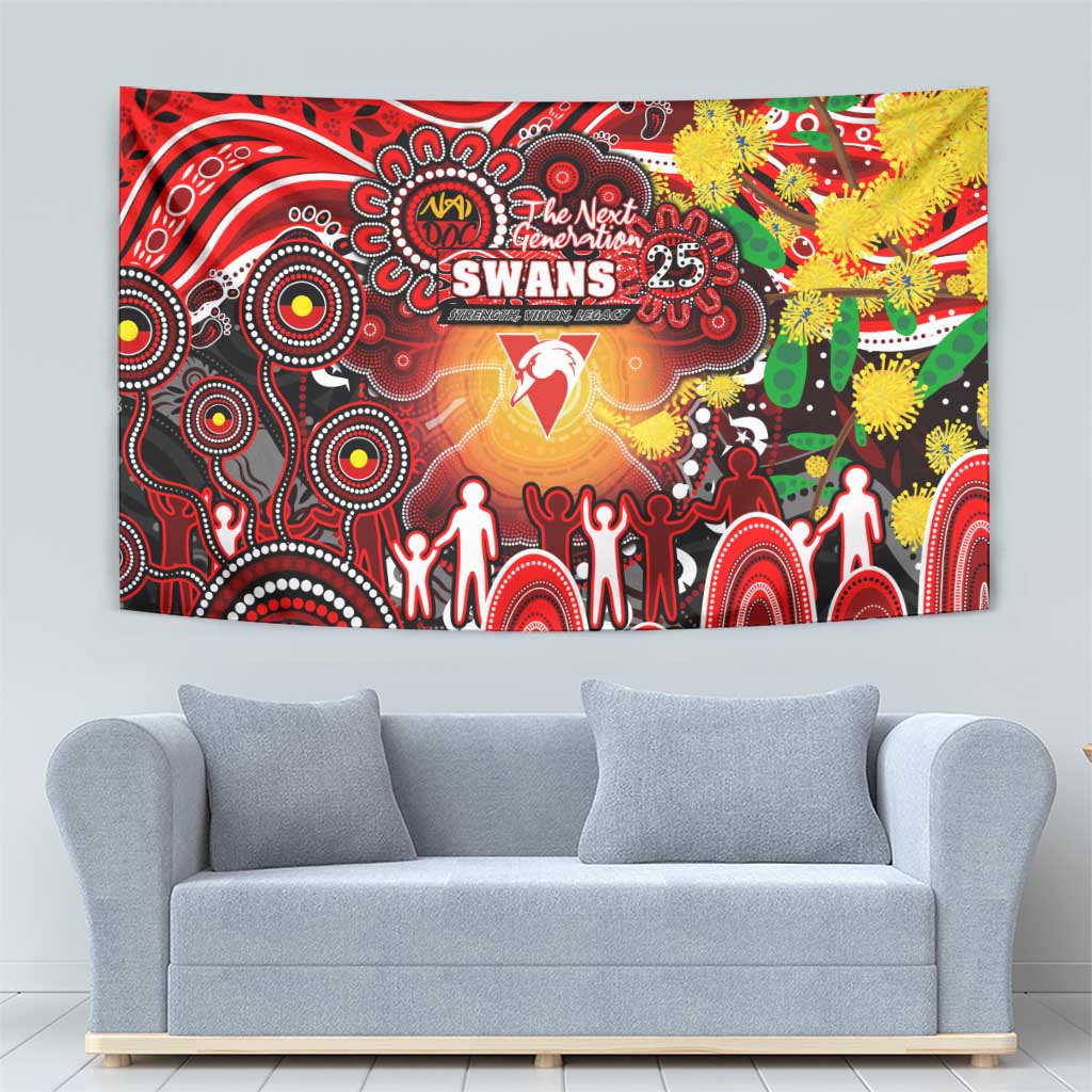 NAIDOC Week 2025 Swans Football Tapestry Aboriginal Dot Painting