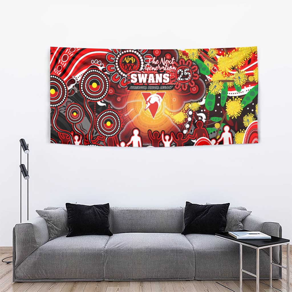 NAIDOC Week 2025 Swans Football Tapestry Aboriginal Dot Painting