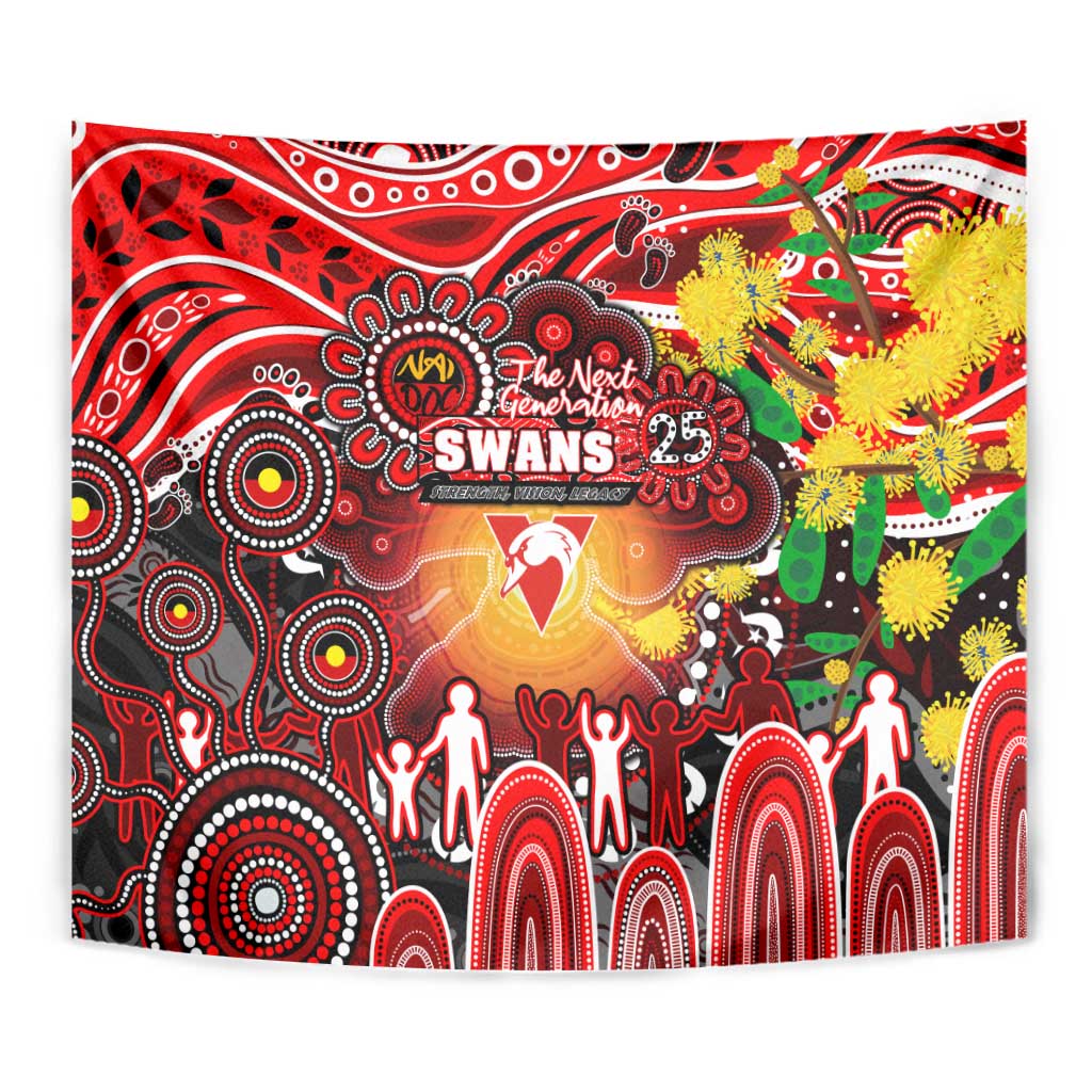 NAIDOC Week 2025 Swans Football Tapestry Aboriginal Dot Painting