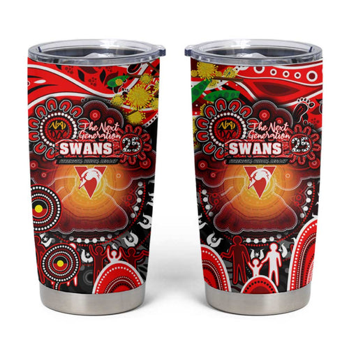 NAIDOC Week 2025 Swans Football Tumbler Cup Aboriginal Dot Painting
