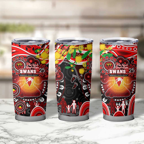 NAIDOC Week 2025 Swans Football Tumbler Cup Aboriginal Dot Painting