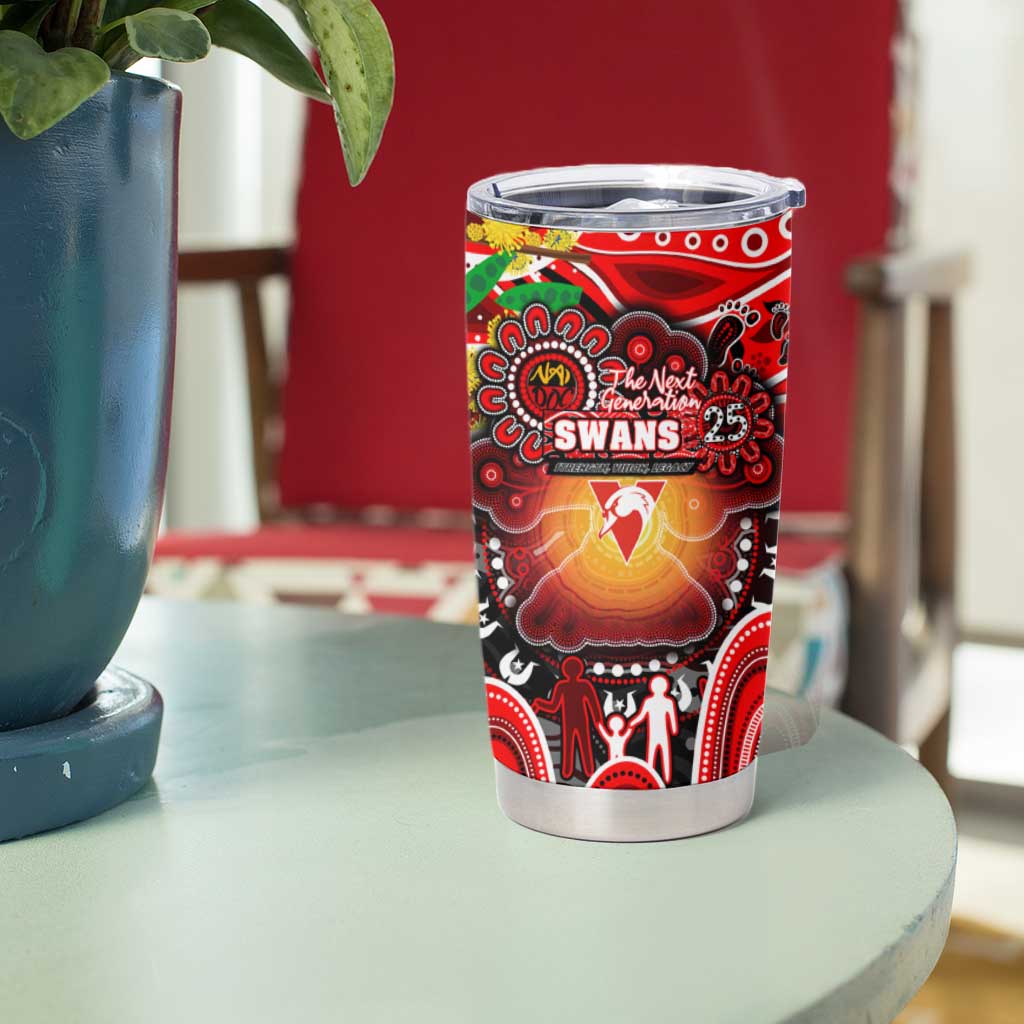 NAIDOC Week 2025 Swans Football Tumbler Cup Aboriginal Dot Painting