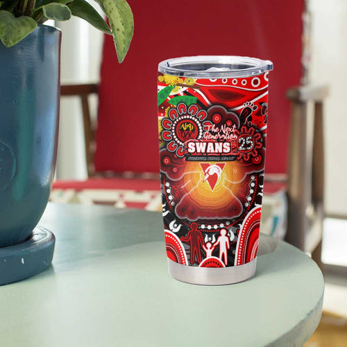 NAIDOC Week 2025 Swans Football Tumbler Cup Aboriginal Dot Painting