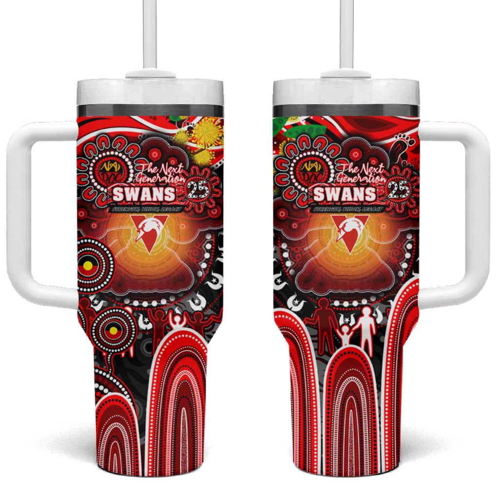 NAIDOC Week 2025 Swans Football Tumbler With Handle Aboriginal Dot Painting