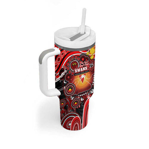 NAIDOC Week 2025 Swans Football Tumbler With Handle Aboriginal Dot Painting