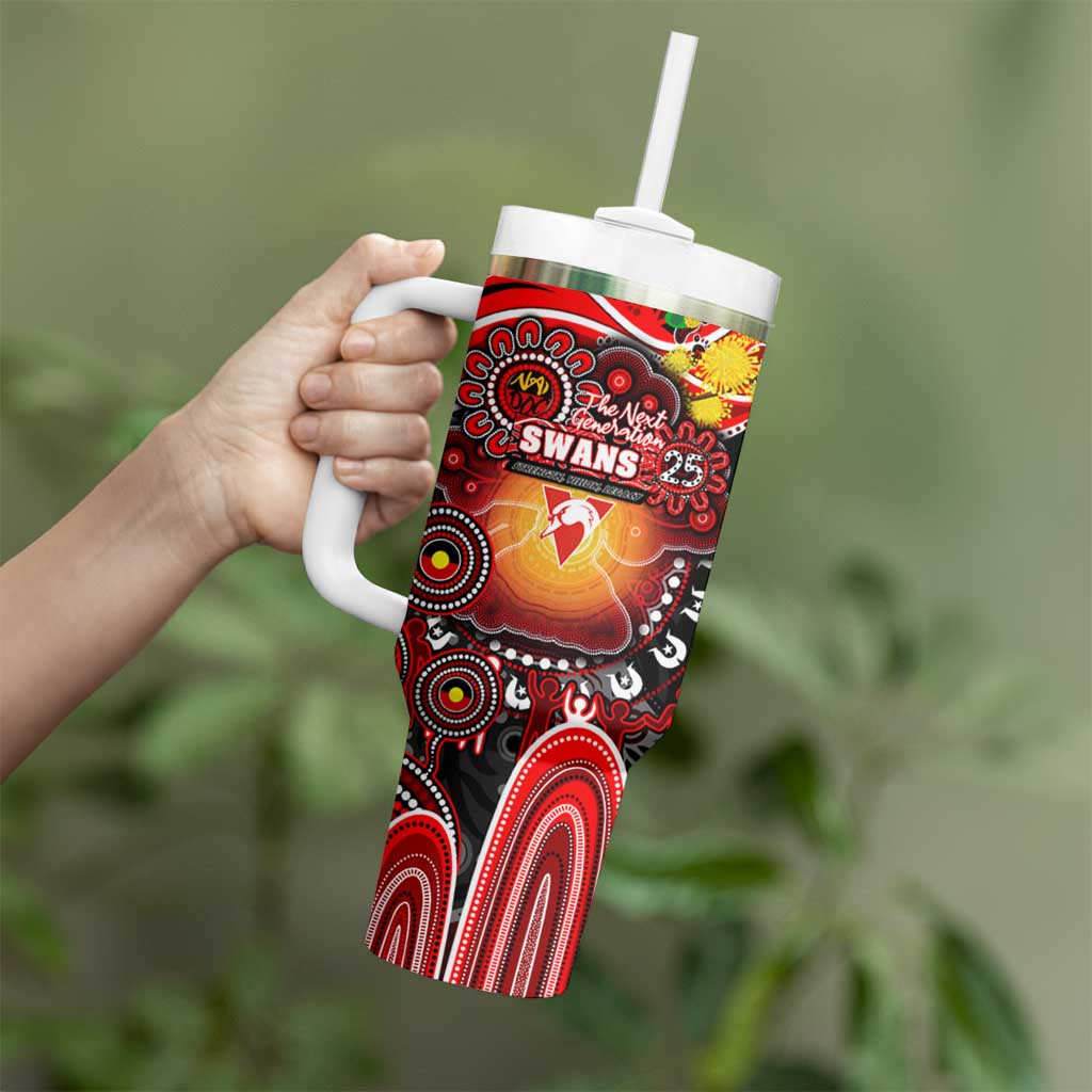 NAIDOC Week 2025 Swans Football Tumbler With Handle Aboriginal Dot Painting