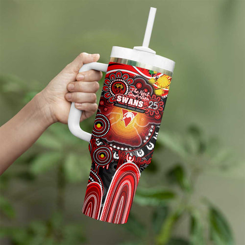 NAIDOC Week 2025 Swans Football Tumbler With Handle Aboriginal Dot Painting
