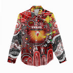 Personalised NAIDOC Week 2025 Swans Football Women Casual Shirt Aboriginal Dot Painting