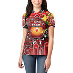 Personalised NAIDOC Week 2025 Swans Football Women Polo Shirt Aboriginal Dot Painting