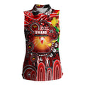 Personalised NAIDOC Week 2025 Swans Football Women Sleeveless Polo Shirt Aboriginal Dot Painting