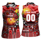Personalised NAIDOC Week 2025 Swans Football Women Sleeveless Polo Shirt Aboriginal Dot Painting