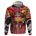Personalised NAIDOC Week 2025 Swans Football Zip Hoodie Aboriginal Dot Painting