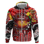 Personalised NAIDOC Week 2025 Swans Football Zip Hoodie Aboriginal Dot Painting
