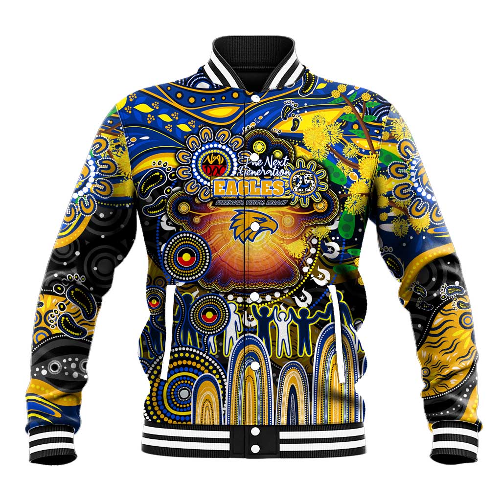 Personalised NAIDOC Week 2025 Eagles Football Baseball Jacket Aboriginal Dot Painting
