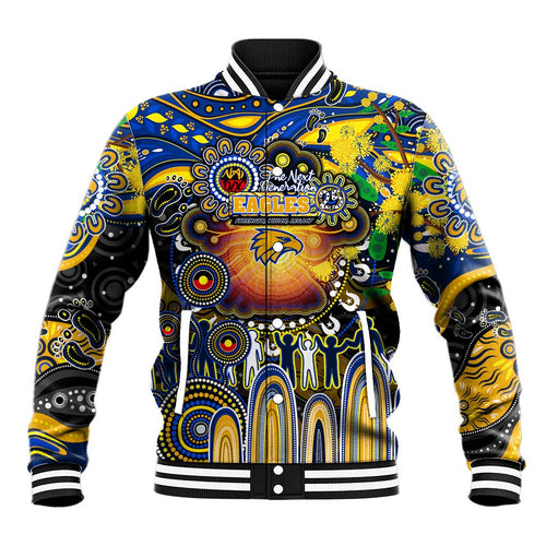 Personalised NAIDOC Week 2025 Eagles Football Baseball Jacket Aboriginal Dot Painting