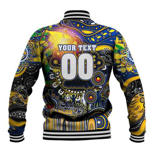 Personalised NAIDOC Week 2025 Eagles Football Baseball Jacket Aboriginal Dot Painting