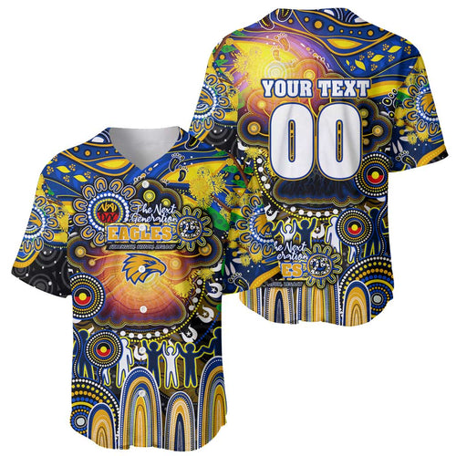 Personalised NAIDOC Week 2025 Eagles Football Baseball Jersey Aboriginal Dot Painting