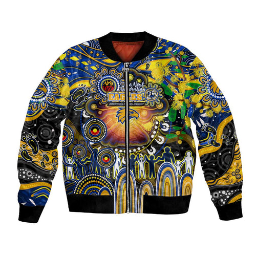 Personalised NAIDOC Week 2025 Eagles Football Bomber Jacket Aboriginal Dot Painting