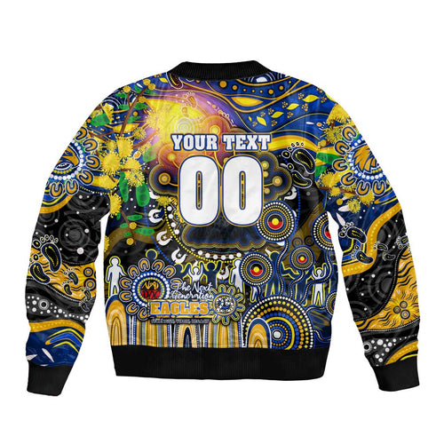 Personalised NAIDOC Week 2025 Eagles Football Bomber Jacket Aboriginal Dot Painting