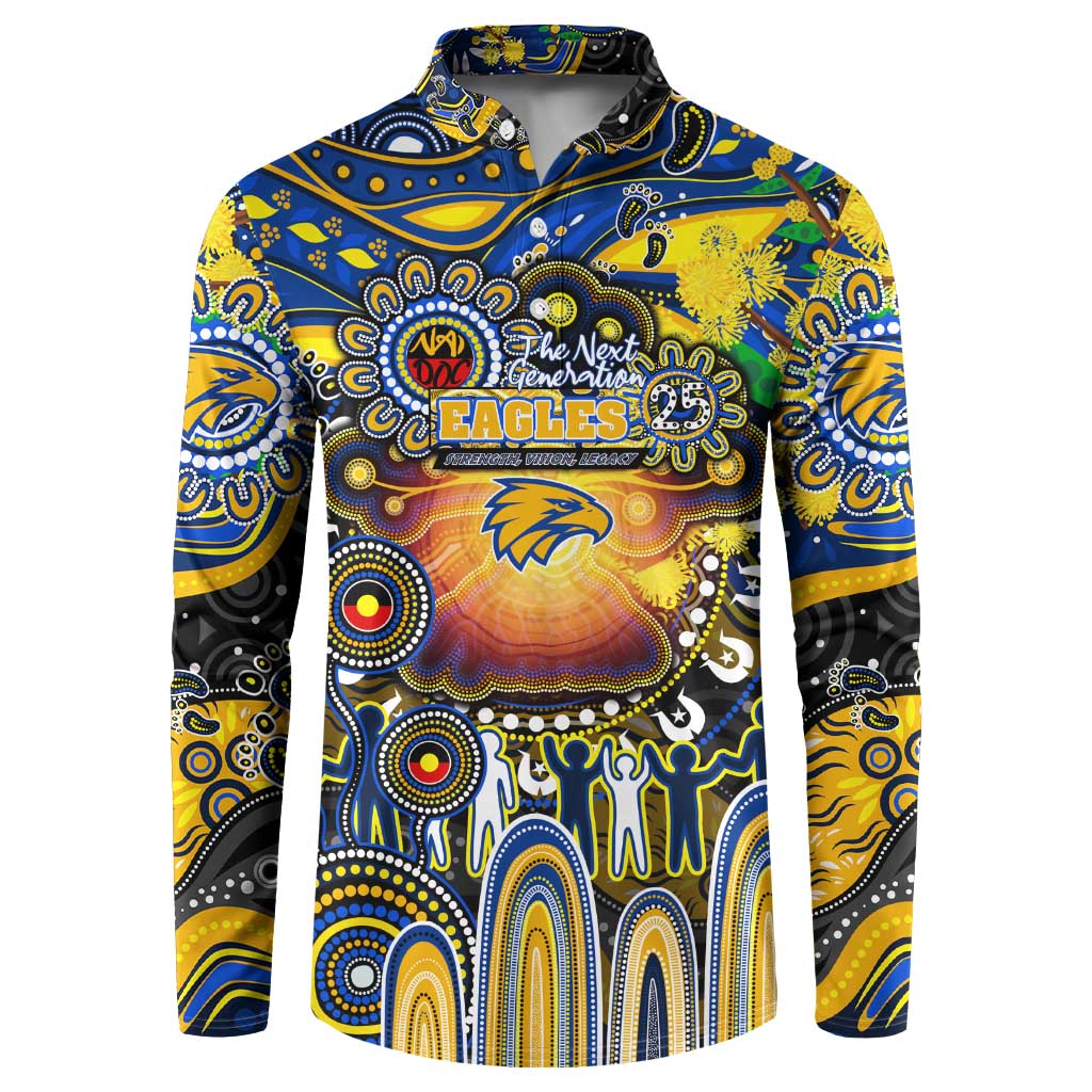 Personalised NAIDOC Week 2025 Eagles Football Button Sweatshirt Aboriginal Dot Painting