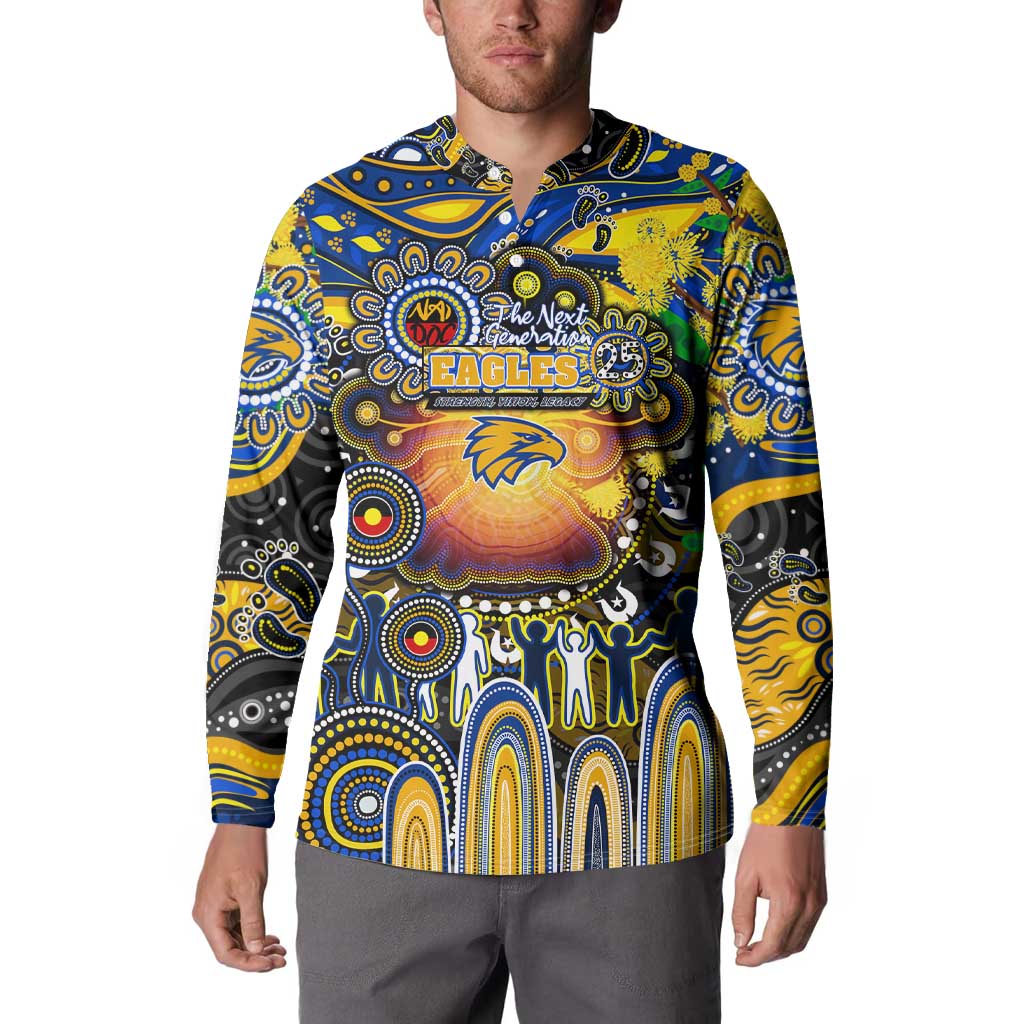 Personalised NAIDOC Week 2025 Eagles Football Button Sweatshirt Aboriginal Dot Painting