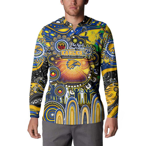 Personalised NAIDOC Week 2025 Eagles Football Button Sweatshirt Aboriginal Dot Painting