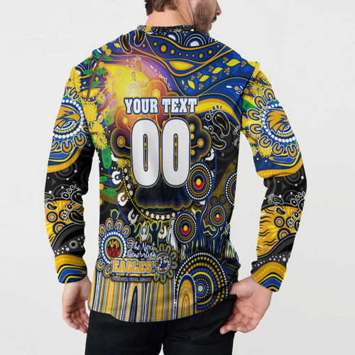 Personalised NAIDOC Week 2025 Eagles Football Button Sweatshirt Aboriginal Dot Painting