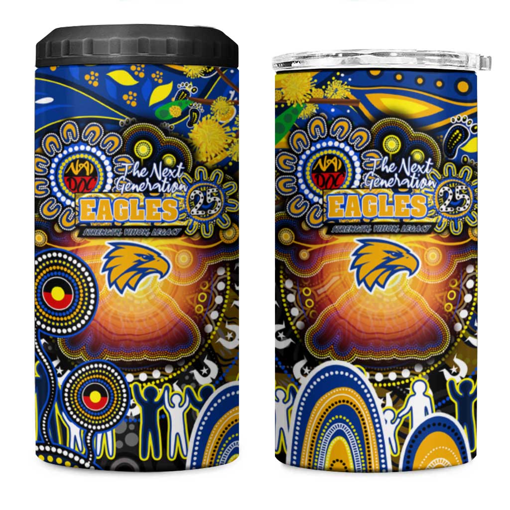 NAIDOC Week 2025 Eagles Football 4 in 1 Can Cooler Tumbler Aboriginal Dot Painting