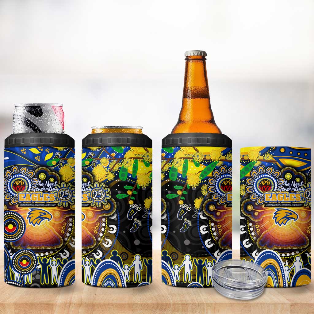 NAIDOC Week 2025 Eagles Football 4 in 1 Can Cooler Tumbler Aboriginal Dot Painting