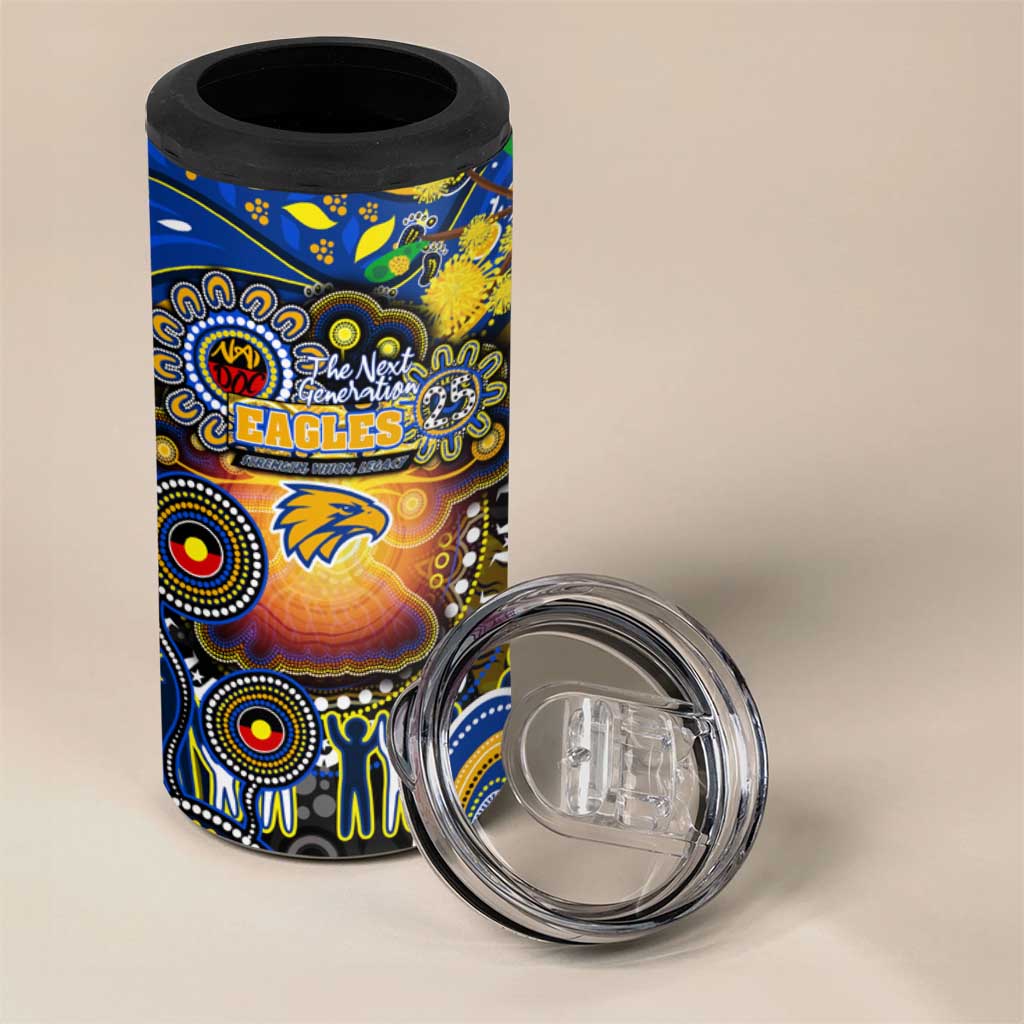 NAIDOC Week 2025 Eagles Football 4 in 1 Can Cooler Tumbler Aboriginal Dot Painting