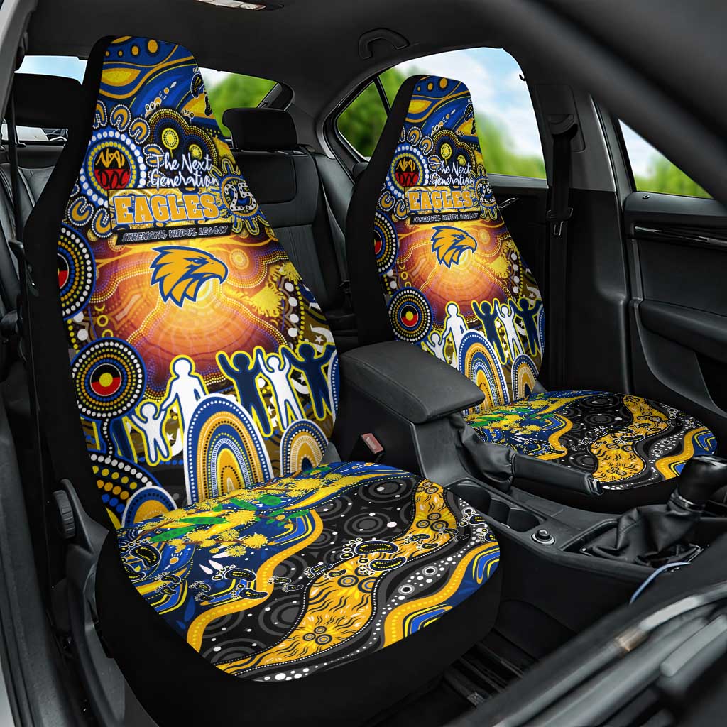 NAIDOC Week 2025 Eagles Football Car Seat Cover Aboriginal Dot Painting