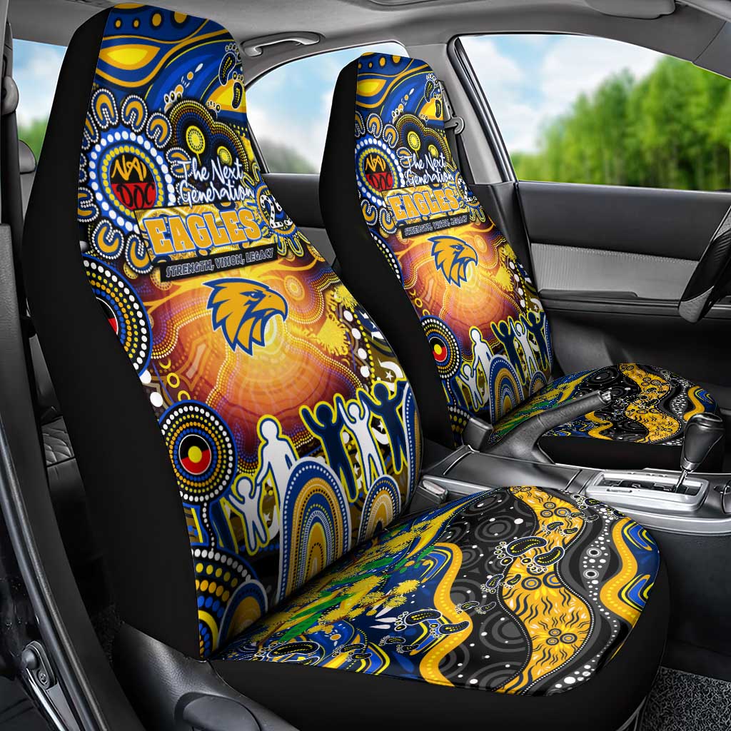 NAIDOC Week 2025 Eagles Football Car Seat Cover Aboriginal Dot Painting