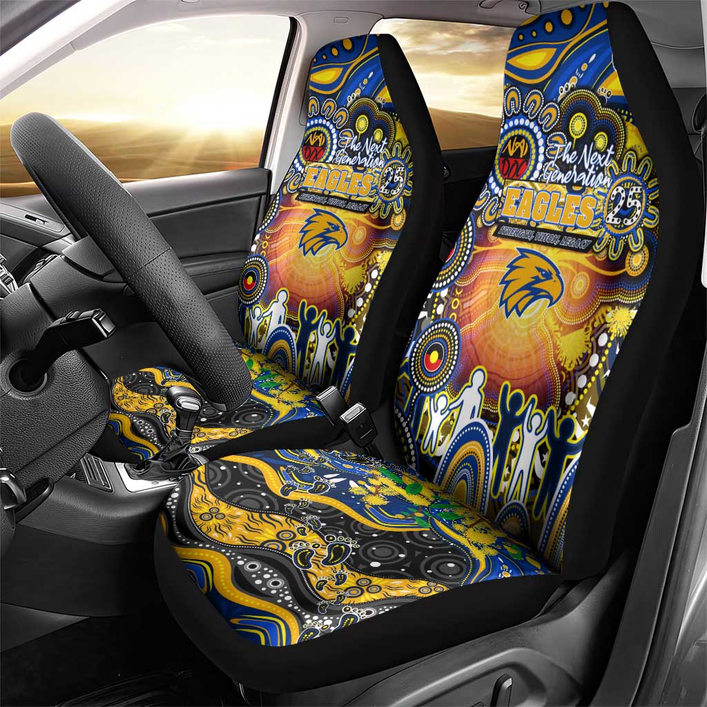 NAIDOC Week 2025 Eagles Football Car Seat Cover Aboriginal Dot Painting