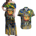 Personalised NAIDOC Week 2025 Eagles Football Couples Matching Off Shoulder Maxi Dress and Hawaiian Shirt Aboriginal Dot Painting