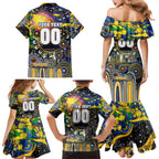 Personalised NAIDOC Week 2025 Eagles Football Family Matching Mermaid Dress and Hawaiian Shirt Aboriginal Dot Painting