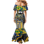 Personalised NAIDOC Week 2025 Eagles Football Family Matching Mermaid Dress and Hawaiian Shirt Aboriginal Dot Painting