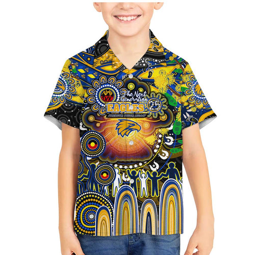 Personalised NAIDOC Week 2025 Eagles Football Family Matching Mermaid Dress and Hawaiian Shirt Aboriginal Dot Painting