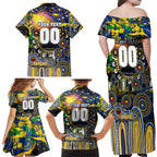 Personalised NAIDOC Week 2025 Eagles Football Family Matching Off Shoulder Maxi Dress and Hawaiian Shirt Aboriginal Dot Painting