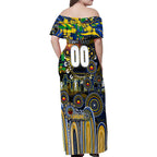 Personalised NAIDOC Week 2025 Eagles Football Family Matching Off Shoulder Maxi Dress and Hawaiian Shirt Aboriginal Dot Painting